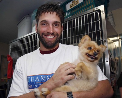 Jeff Francoeur with Puppy