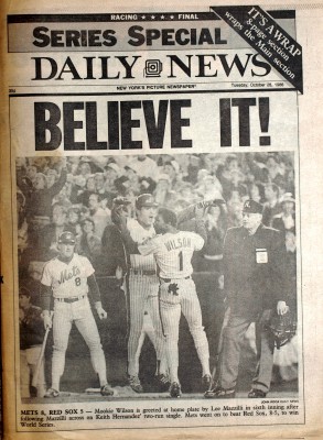 MetsPolice.com 1986 World Series Game 7 Daily News Front 1