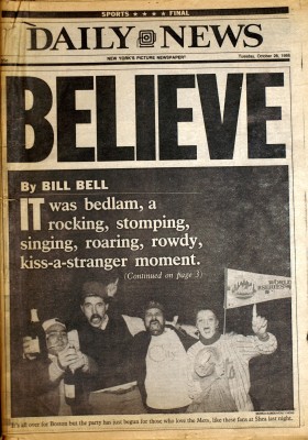 MetsPolice.com 1986 World Series Game 7 Daily News Front 4