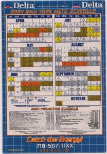 Mets magnetic schedule
