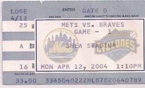 2004 Mets Opening Day ticket stub
