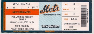 2007 Mets Opening Day stub