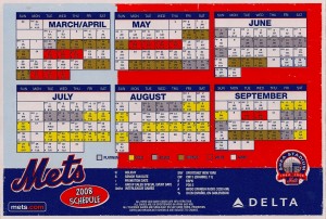 2008 Mets Magnetic Schedule
