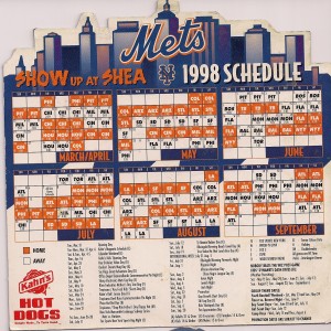 1998 Mets Magnetic schedule