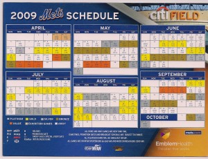2009 Mets magnetic schedule