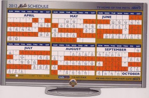 2012 Mets magnetic schedule