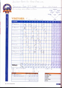 Mets Police Sept 27 2008 Scorecard 1
