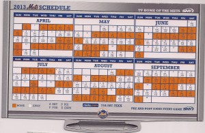 2013 Mets magnetic schedule