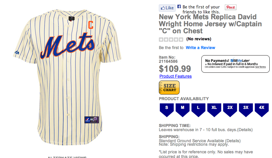 mets captain wright pinstriped jersey