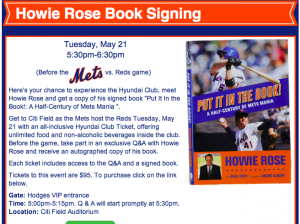 Howie Rose Book Signing