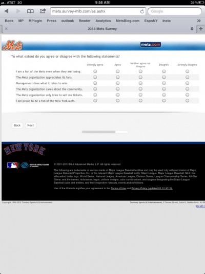 Mets survey:<br />
teams you like, influences, inspirations and more