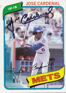 MetsPolice Jose Cardenal Signed Card