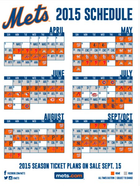 2015 Mets schedule