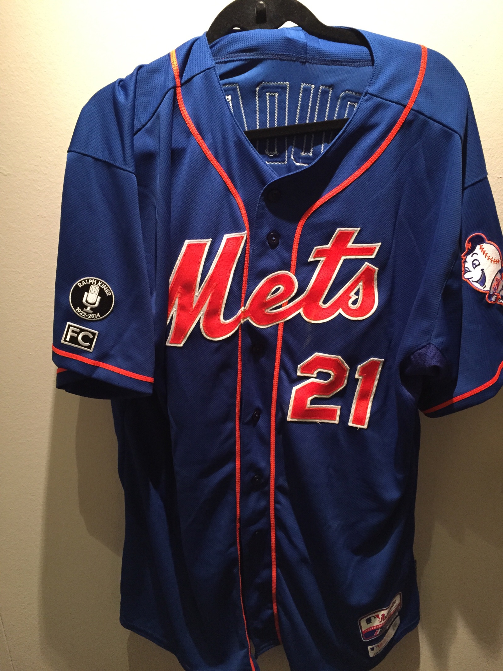 Lucas Duda #21 - Game used Los Mets Jersey - Mets vs. Nationals