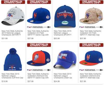 mets 2015 world series caps