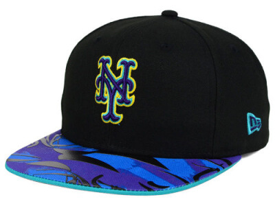 mets black purple aqua size cap