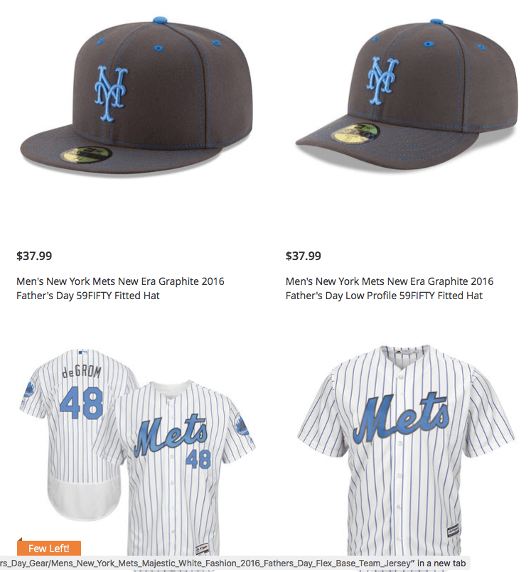 Once again, the Mets Father's Day caps and jersey collection - The
