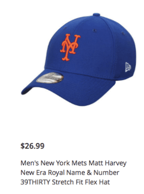 blue matt harvey mets cap