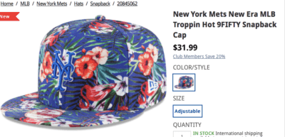 troppin hot mets cap