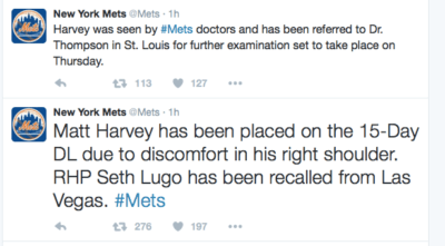 matt harvey to DL