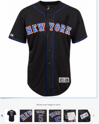 black new york mets jersey