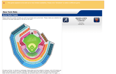 mets 2017 opening day tickets might be sold out