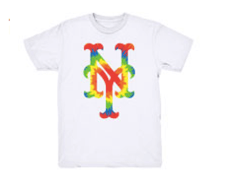 mets rainbow logo t-shirt dead something