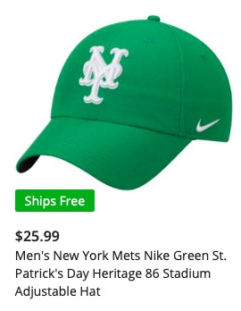 Here's all (most?) of the Mets Irish Green St. Patrick's Day