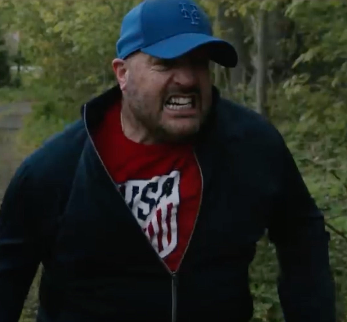 Kevin James chose this Mets cap to wear in his short film - The Mets Police