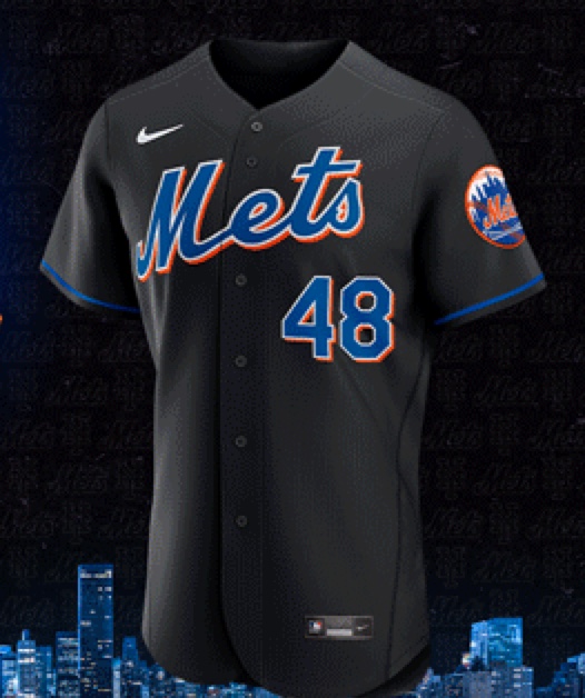 black mets jersey custom