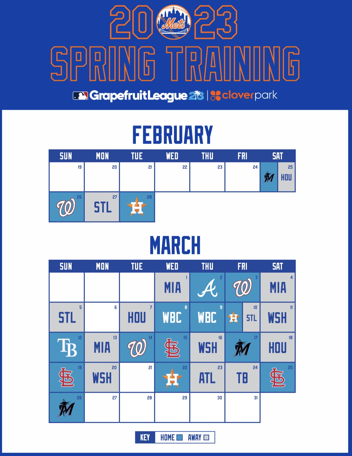Mets Spring Training Schedule Printable