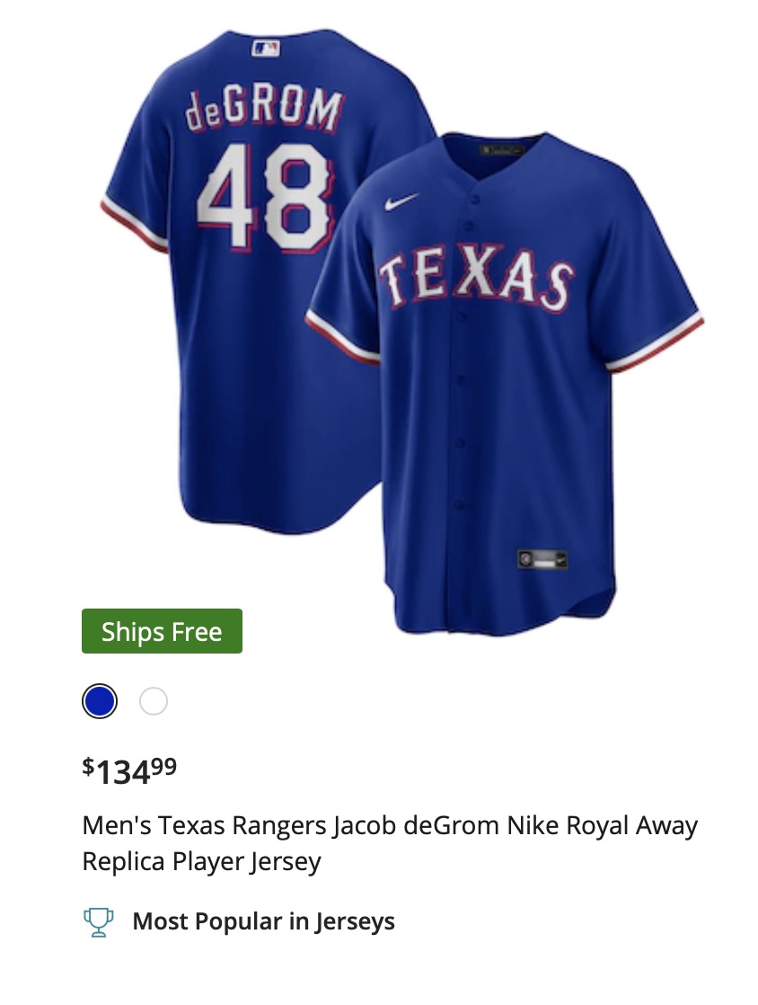 Tremendous Savings: Jacob deGrom jersey discounted to just $252