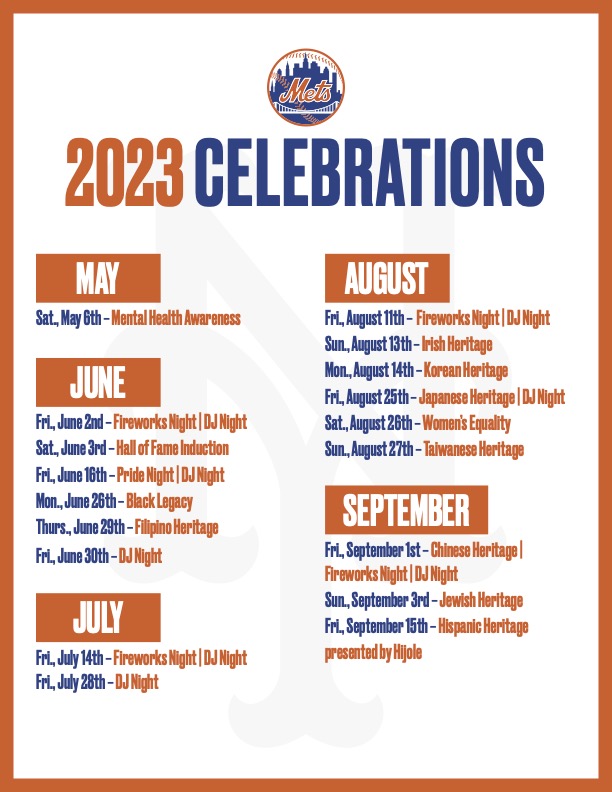 Mets announce 23 giveaways, 12 theme nights this season