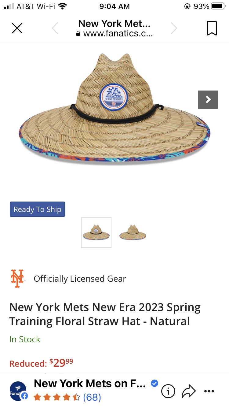 Not entirely awful Straw Mets hat - The Mets Police