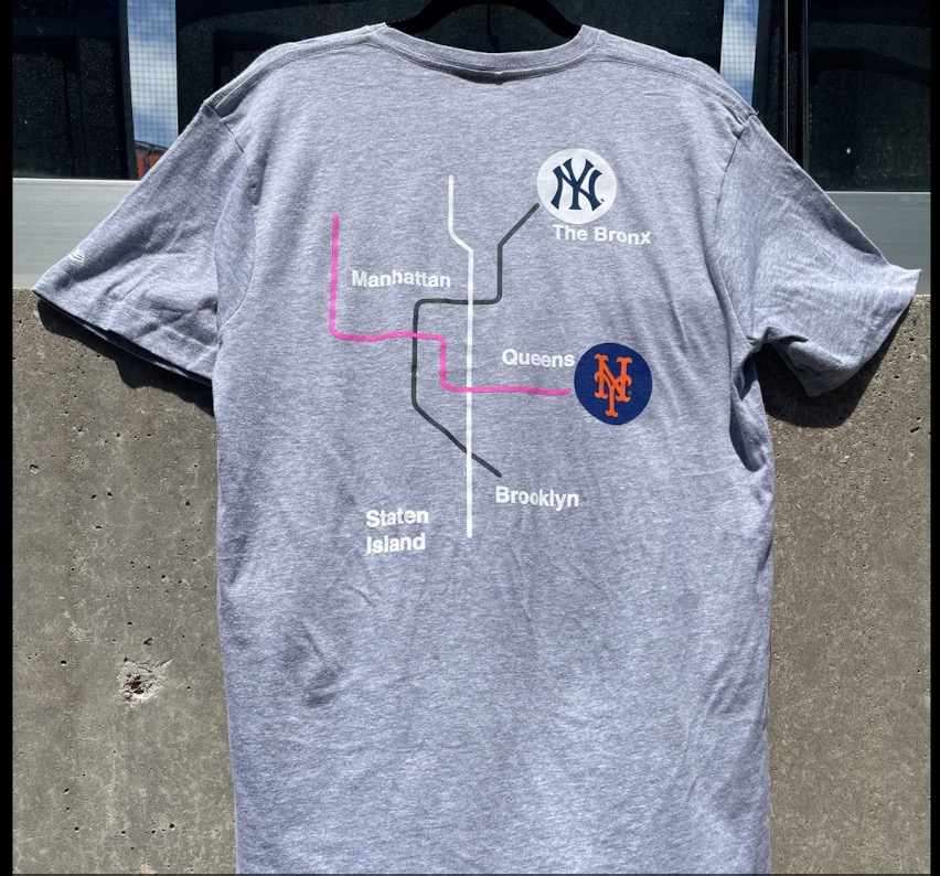 NY YANKEES NY METS SUBWAY SERIES SHIRT SIZE XL NEW ERA BRONX BLACK