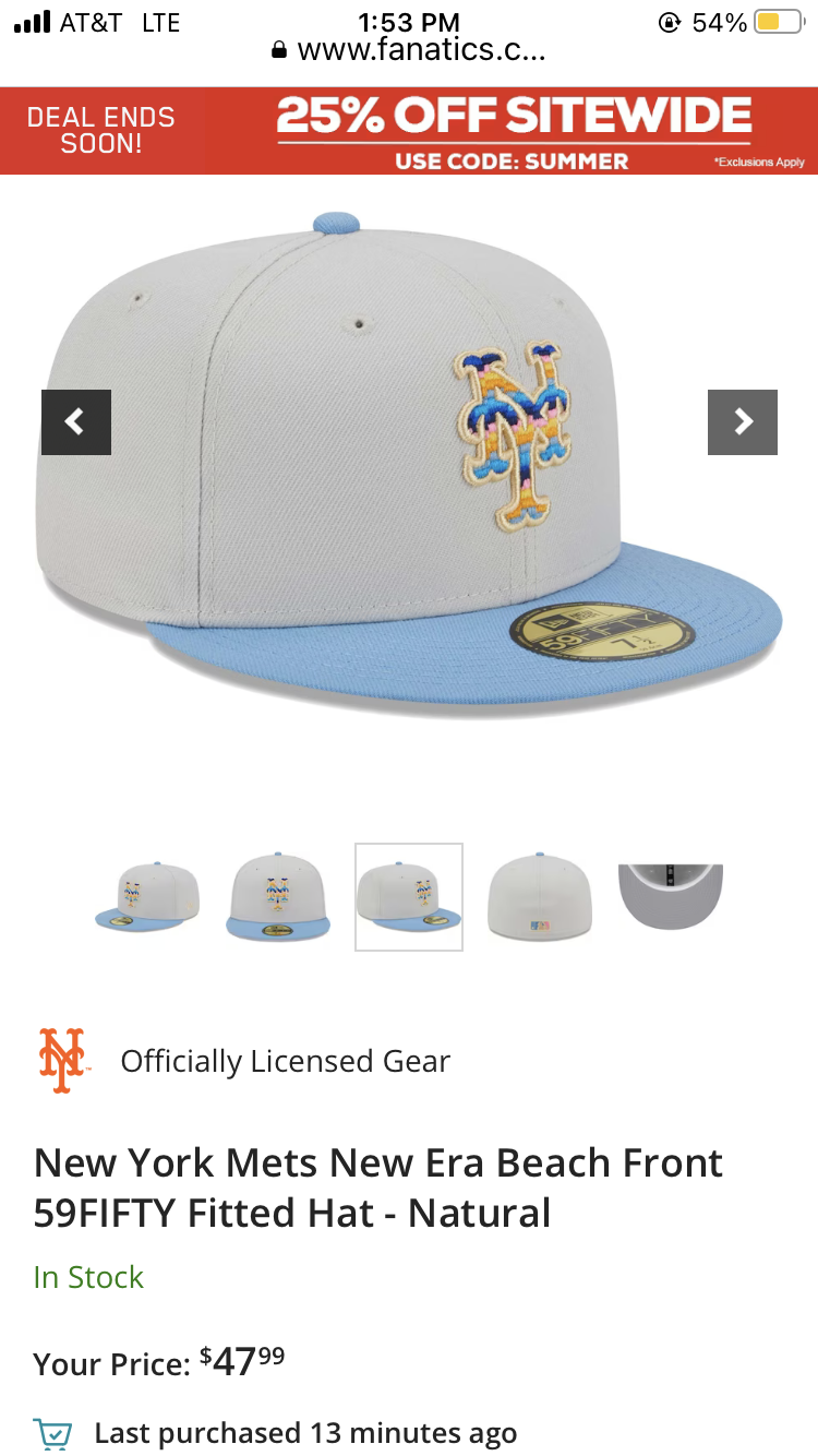 Snazzy Beach Mets Cap - The Mets Police