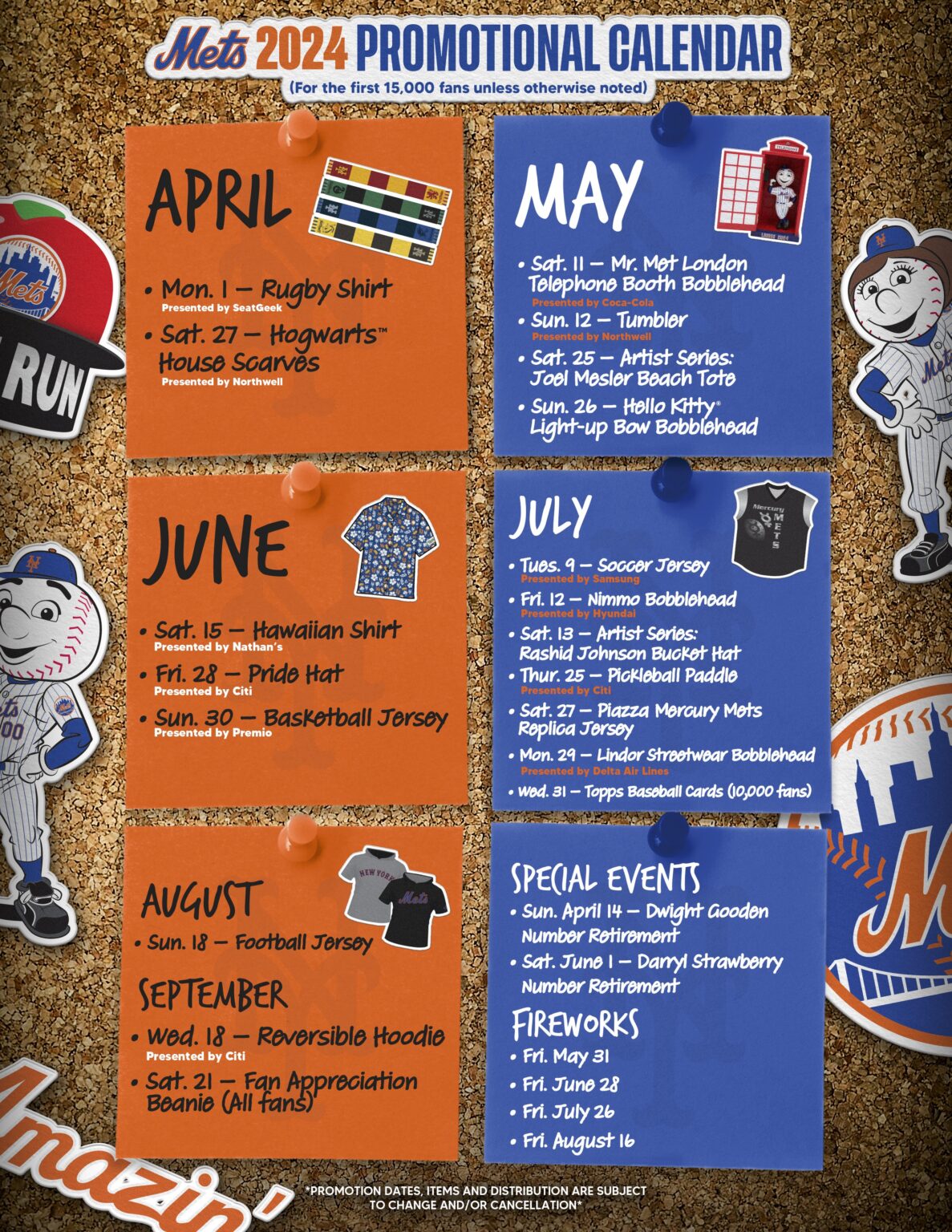 Good Job Mets! Mets announce a pretty good 2024 Promotional Schedule